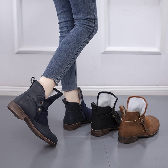 ELISE⢠WARM LOW HEEL ORTHOPEDIC LEATHER ANKLE BOOTS