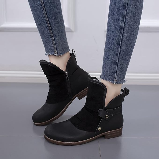 ELISE⢠WARM LOW HEEL ORTHOPEDIC LEATHER ANKLE BOOTS
