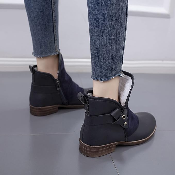 ELISE⢠WARM LOW HEEL ORTHOPEDIC LEATHER ANKLE BOOTS