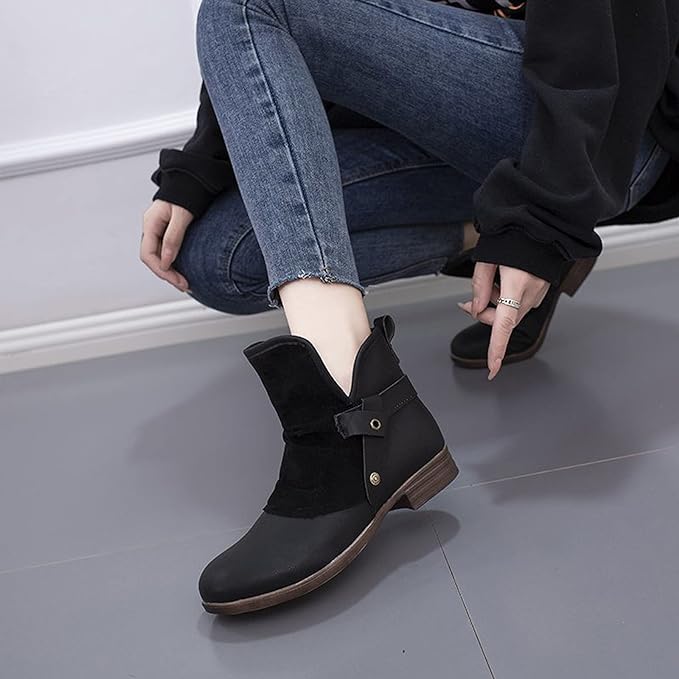 ELISE⢠WARM LOW HEEL ORTHOPEDIC LEATHER ANKLE BOOTS