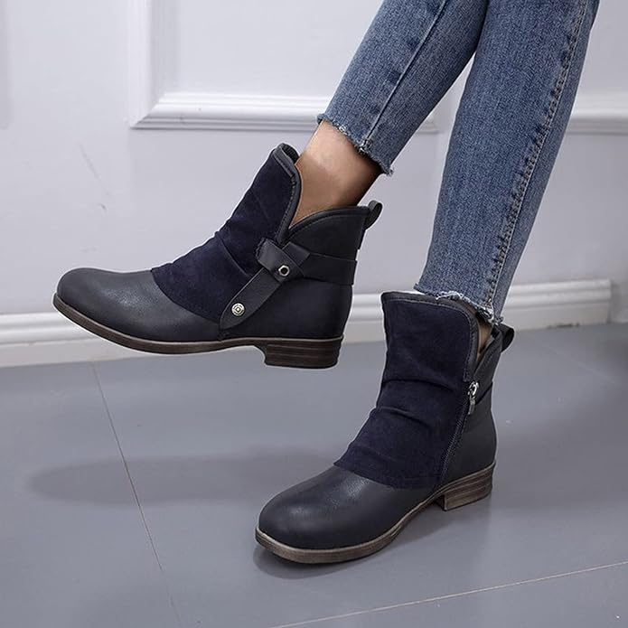 ELISE⢠WARM LOW HEEL ORTHOPEDIC LEATHER ANKLE BOOTS