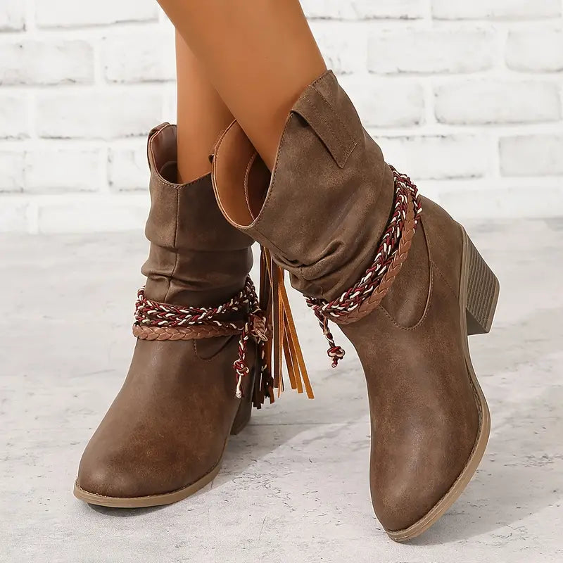 GRAND RIVER™ WINTER BOOTS – STYLISH BRAIDED BELT WITH PLAYFUL TASSEL