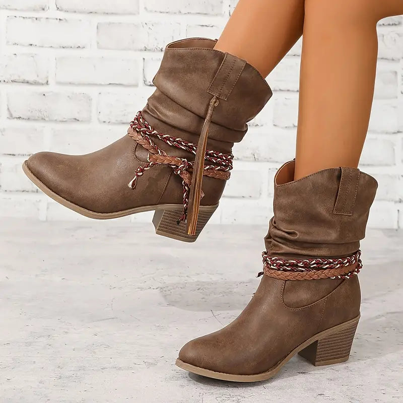 GRAND RIVER™ WINTER BOOTS – STYLISH BRAIDED BELT WITH PLAYFUL TASSEL