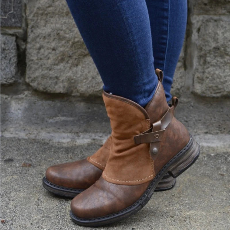 ELISE⢠WARM LOW HEEL ORTHOPEDIC LEATHER ANKLE BOOTS
