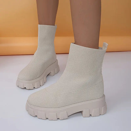 LETHBRIDGE™ WOMEN'S KNITTED COZY SLIP-ON WINTER BOOTS