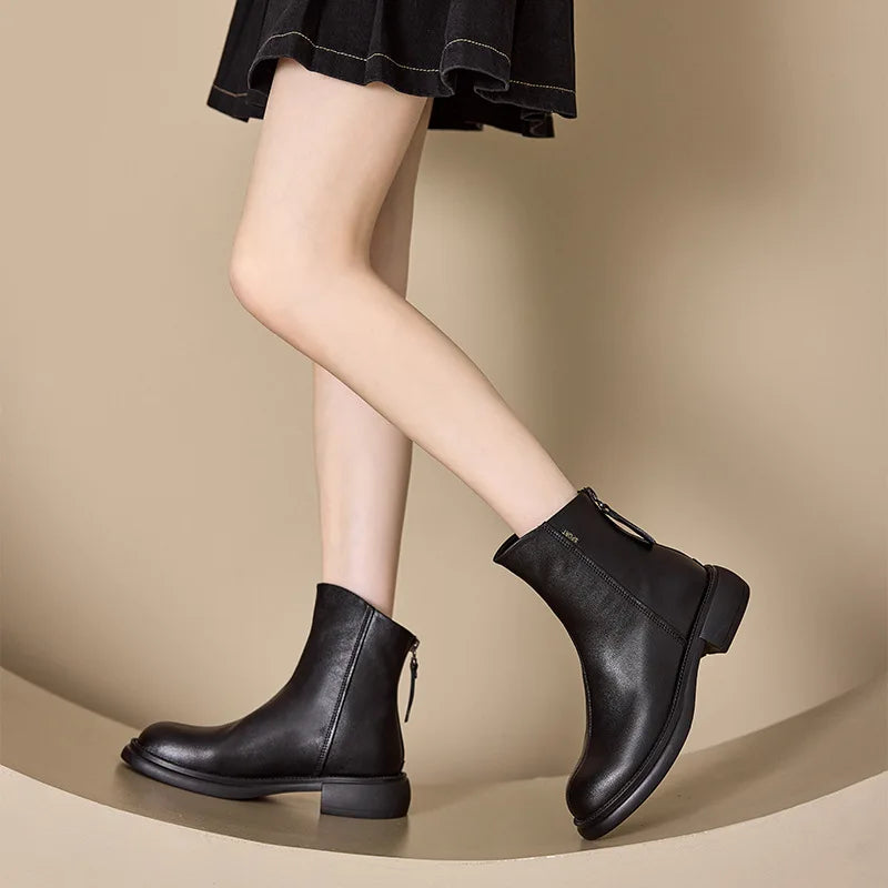 ALLISON™ SOFT PU LEATHER WATERPROOF ANKLE BOOTS