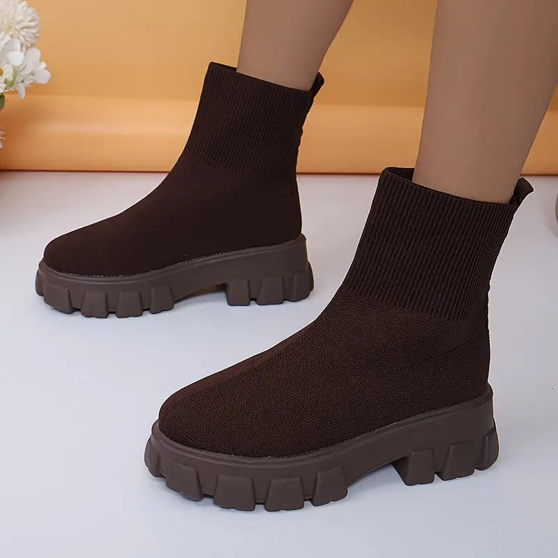 LETHBRIDGE™ WOMEN'S KNITTED COZY SLIP-ON WINTER BOOTS