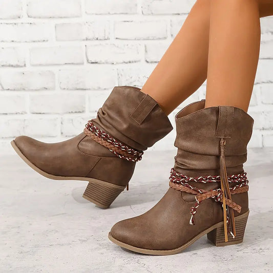 GRAND RIVER™ WINTER BOOTS – STYLISH BRAIDED BELT WITH PLAYFUL TASSEL